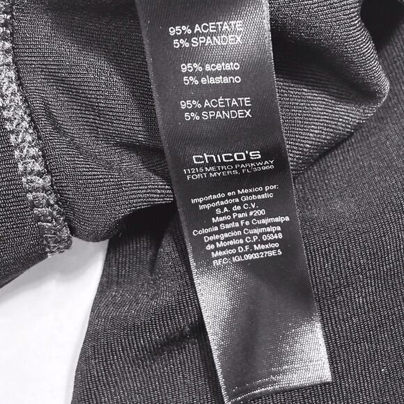 Chicos Travelers Slinky Pants Straight Leg Size 3 Regular Black XL Acetate - Picture 7 of 8